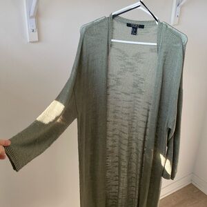 Sage green long cardigan